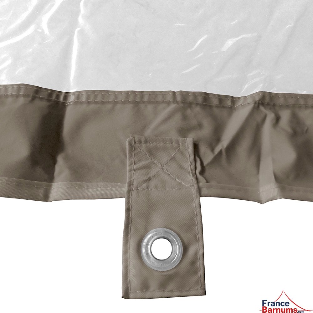 œillet sur mur transparent taupe
