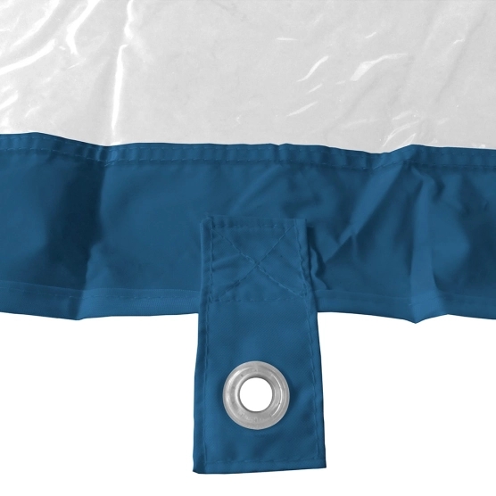 œillet sur mur transparent bleu