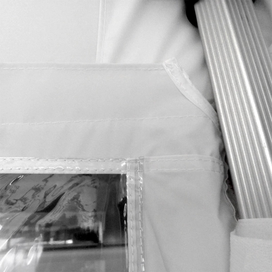 accroche velcro cloison transparente blanche