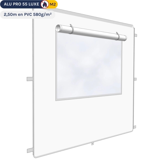 Paroi mur fenêtre avec occultant de 2,5m blanc - 580gr/m²