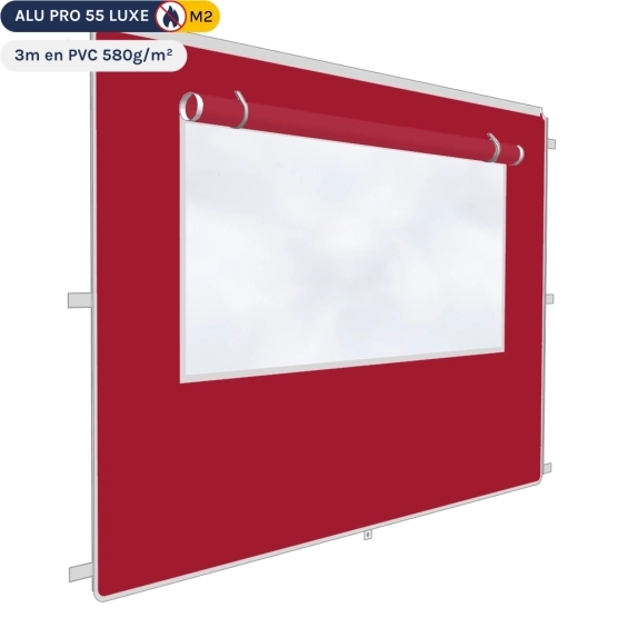Paroi mur fenêtre avec occultant de 3m rouge - 580gr/m²