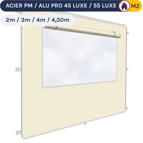 Paroi fenêtre fenêtre transparente avec occultant de 3m, Beige - 380gr/m²