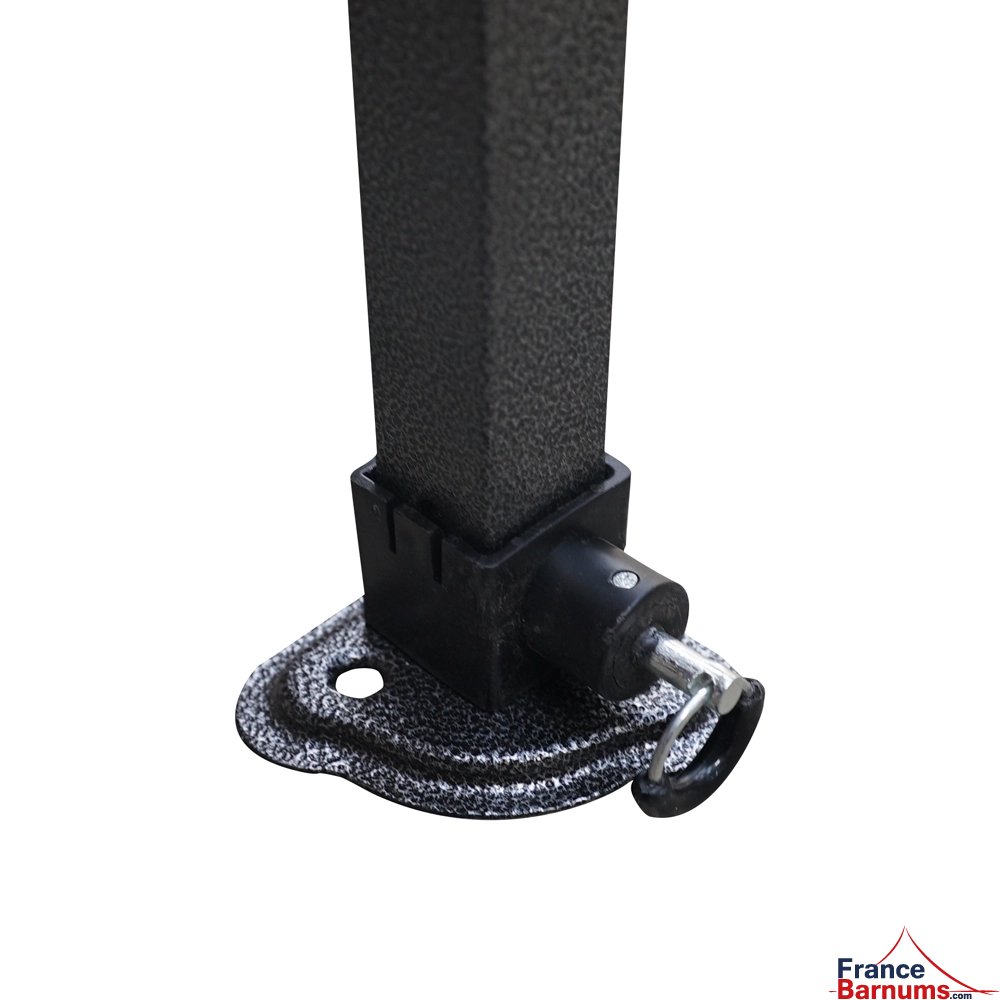 Pied d'angle avec goupille pour barnum pliant Acier Paddock 3x3m 3x4,5m