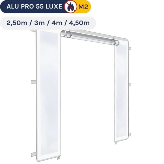 Mur transparent avec porte transparente en  PVC 580gr/m²