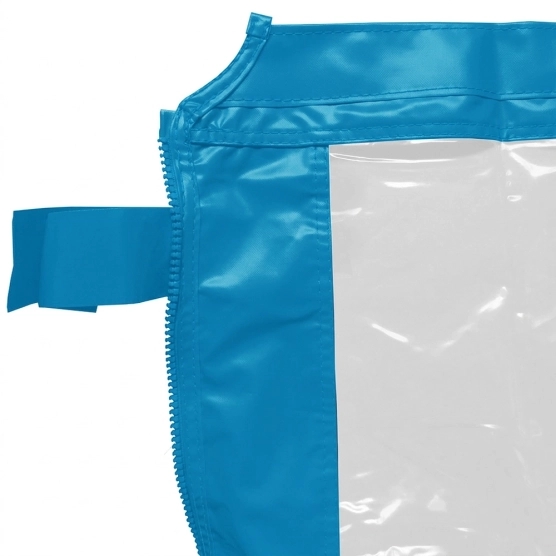 passants velcro paroi transparente turquoise