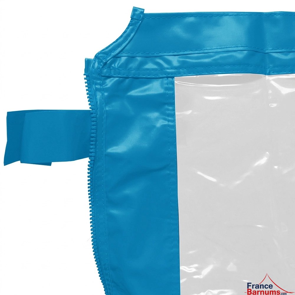 passants velcro paroi transparente turquoise