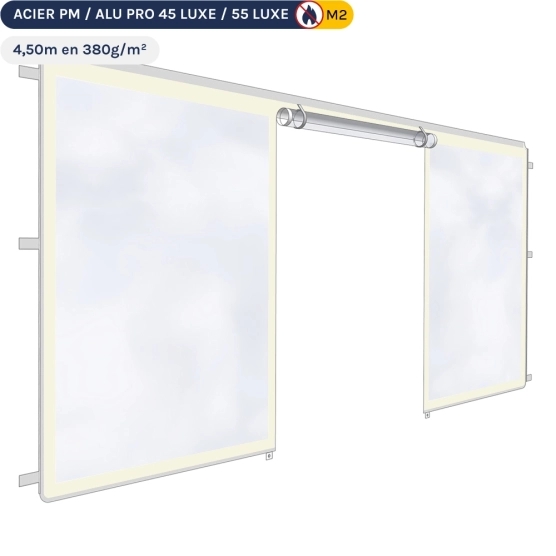 Mur transparent avec porte transparente de 4,50m en 380gr/m² - BEIGE