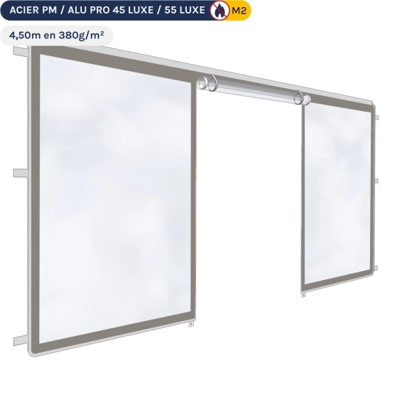 Mur transparent avec porte transparente de 4,50m en 380gr/m² - TAUPE