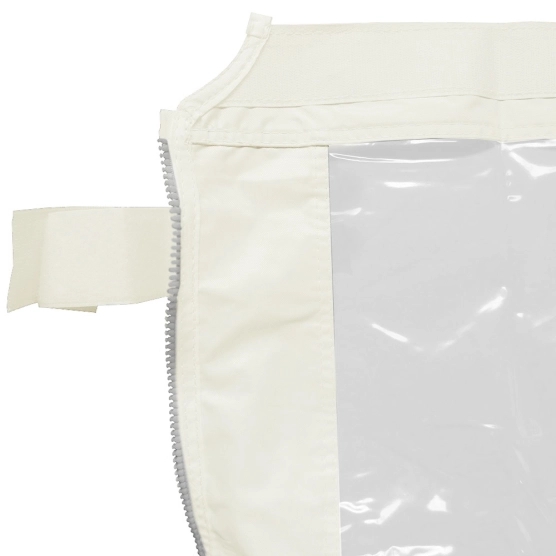 passants velcro paroi transparente beige