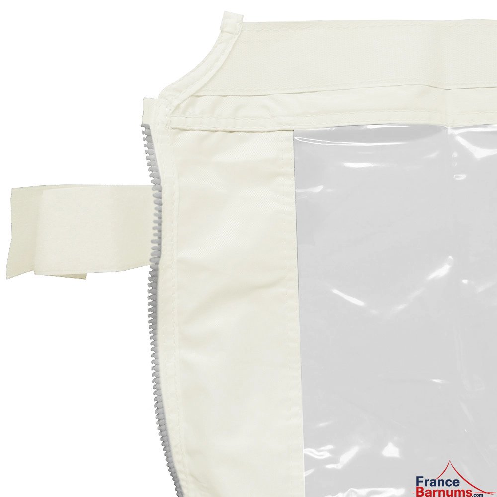 passants velcro paroi transparente beige