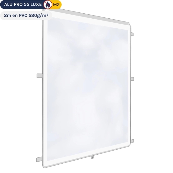 Paroi transparente de 2m en PVC 580gr/m² - Blanc