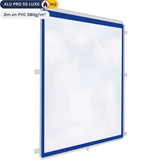 Paroi transparente de 2m en PVC 580gr/m² - Bleu