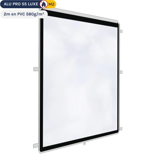 Paroi transparente de 2m en PVC 580gr/m² - Noir