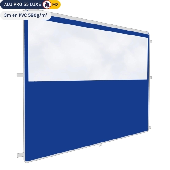 Mur fenêtre panoramique transparente de 3m en PVC 580gr/m² - Bleu