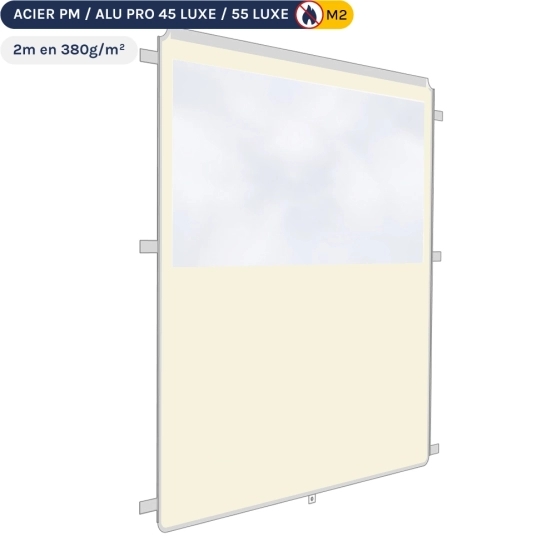 Mur fenêtre panoramique transparente de 2m en 380gr/m² - Beige