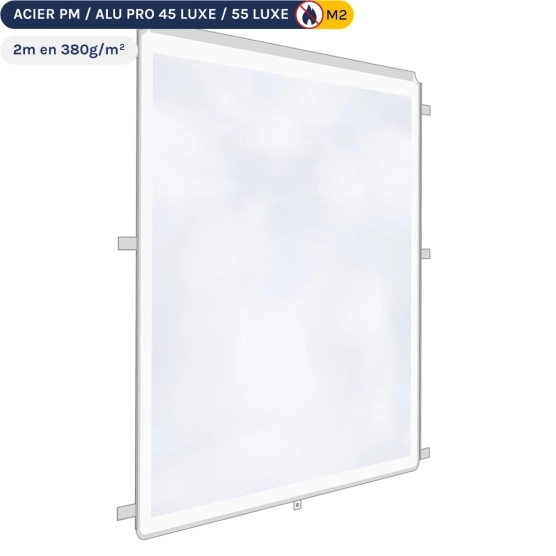Mur transparent de 2m en 380gr/m² - Blanc