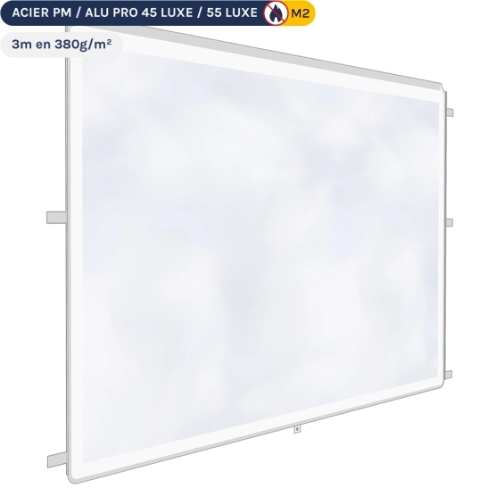 Mur transparent de 3m en 380gr/m² - Blanc
