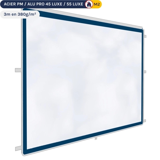 Mur transparent de 3m en 380gr/m² - Bleu