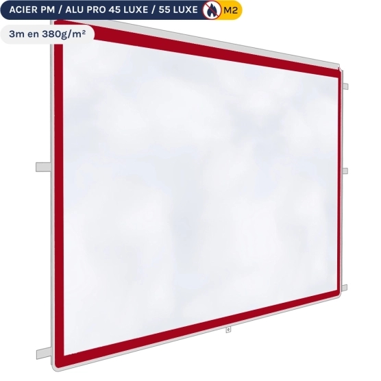 Mur transparent de 3m en 380gr/m² - Rouge