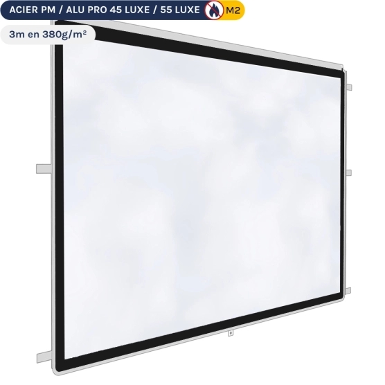 Mur transparent de 3m en 380gr/m² - Noir