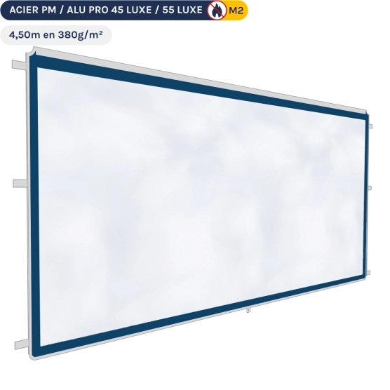 Mur transparent de 4,50m en 380gr/m² - Bleu
