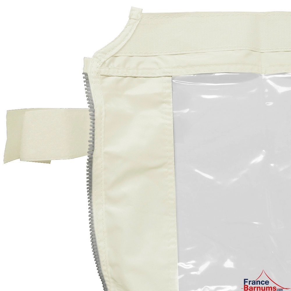 passants velcro paroi transparente beige