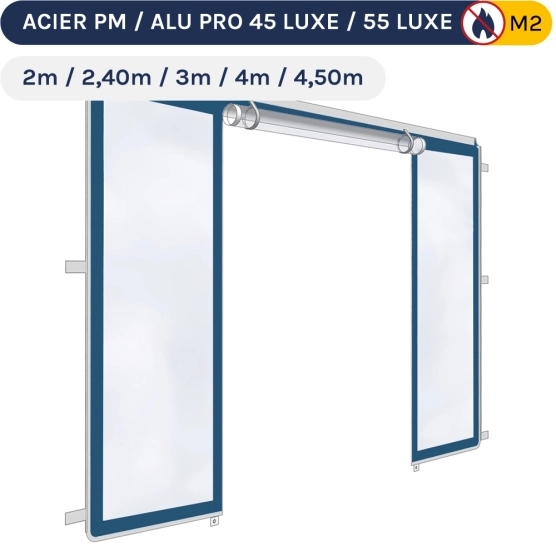 Mur transparent avec porte transparente - 380gr/m²