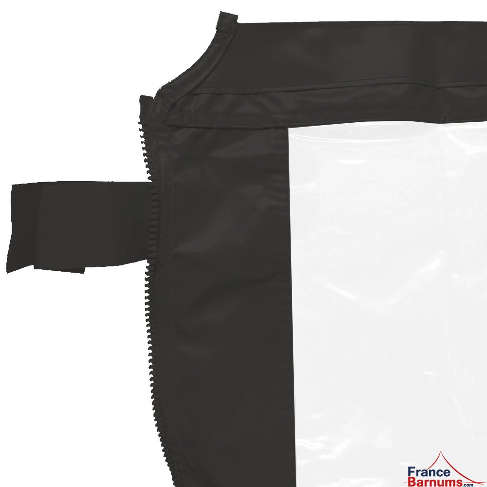 Velcro de paroi avec fenêtre panoramique transparente noire en PVC de 580g/m²