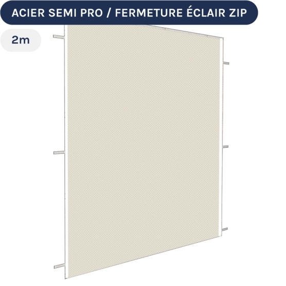 Paroi de 2m Pleine avec fermeture éclair ZIP - Polyester enduction PVC 200gr/m²