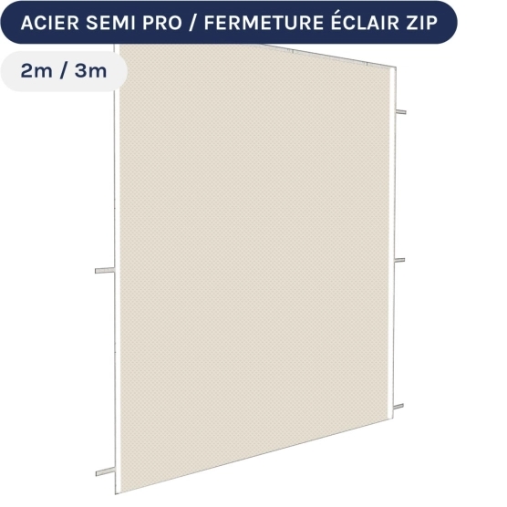 Paroi Pleine avec fermeture éclair ZIP - Polyester enduction PVC 200gr/m²