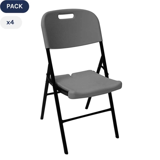 PACK DE 4 CHAISES pliantes BLANCHES ou GRISES | France-Barnums