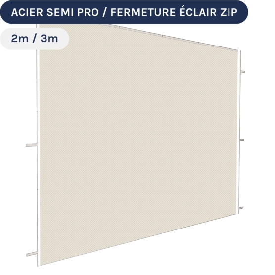 Paroi Pleine avec fermeture éclair ZIP - Polyester enduction PVC 200gr/m²