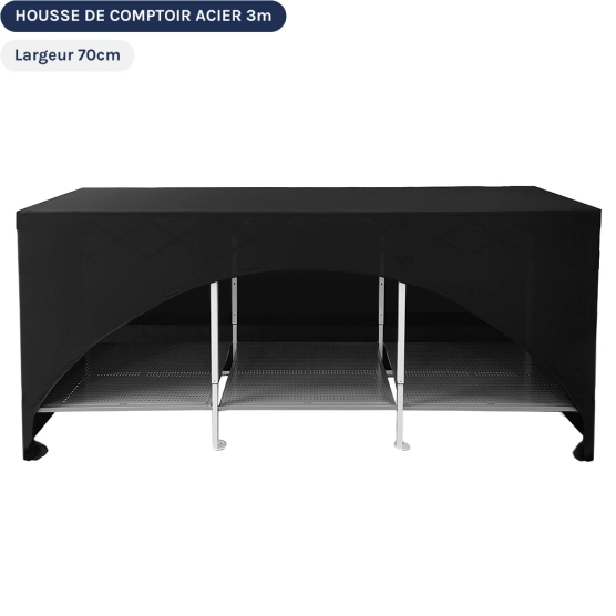 Housse de comptoir acier de 3m de long et 70cm de large