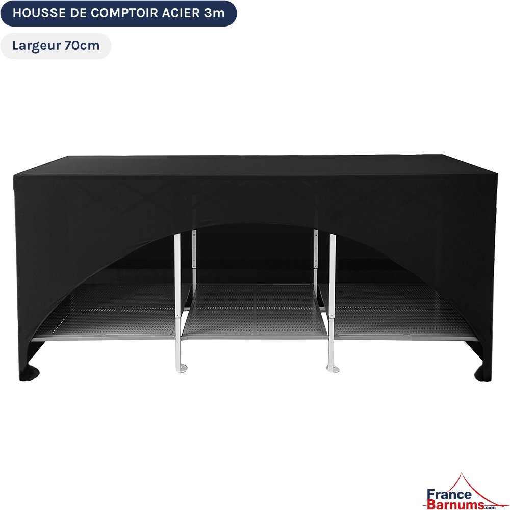 Housse de comptoir acier de 3m de long et 70cm de large