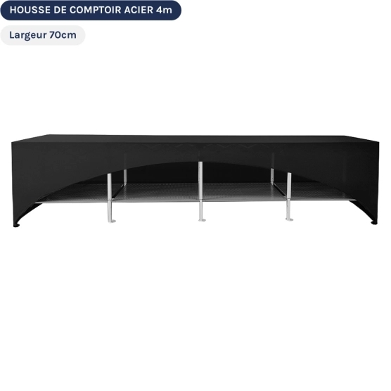Housse de comptoir acier de 4m de long et 70cm de large