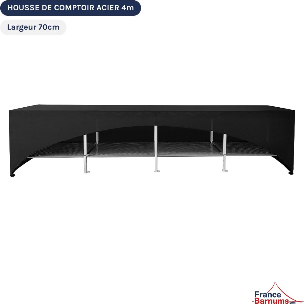 Housse de comptoir acier de 4m de long et 70cm de large