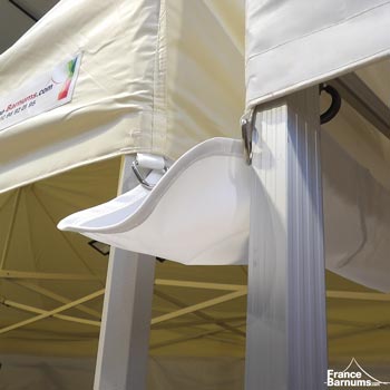 Gouttière en polyester 380g/m2 de 3m à positionner entre deux tentes pliantes