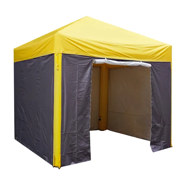 Avec ou sans mur ? Vous avez le choix, votre barnum gonflable est entièrement personnalisable