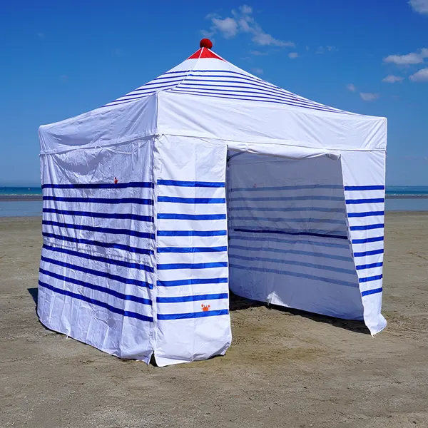 barnum pliant 3x3m design mariniere en situation avec pack fenetre