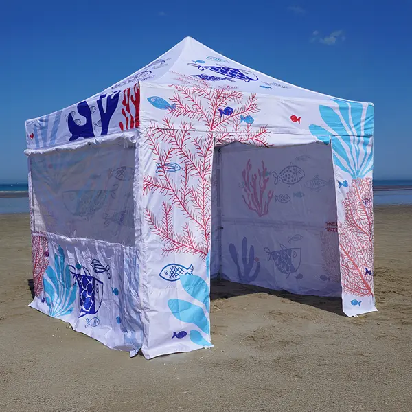 barnum pliant 3x3m design ocean en situation