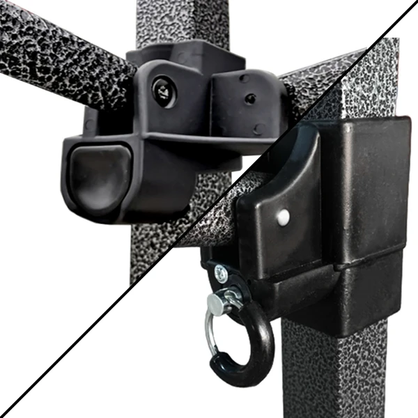 Boutons poussoirs ou goupille (selon lot acheté), barnum facile à plier et à déplier