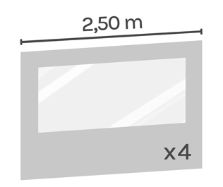 2 murs fenêtre pour barnum pliant  ALU PRO 55 LUXE