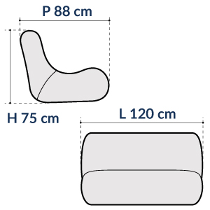 dimensions canapé gonflable personnalisé
