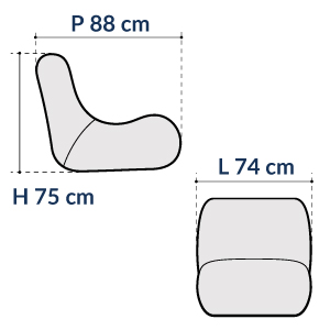 dimensions fauteuil gonflable personnalisé