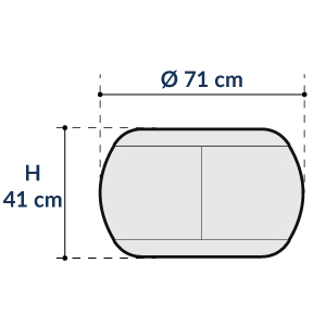 dimensions pouf gonflable personnalisé