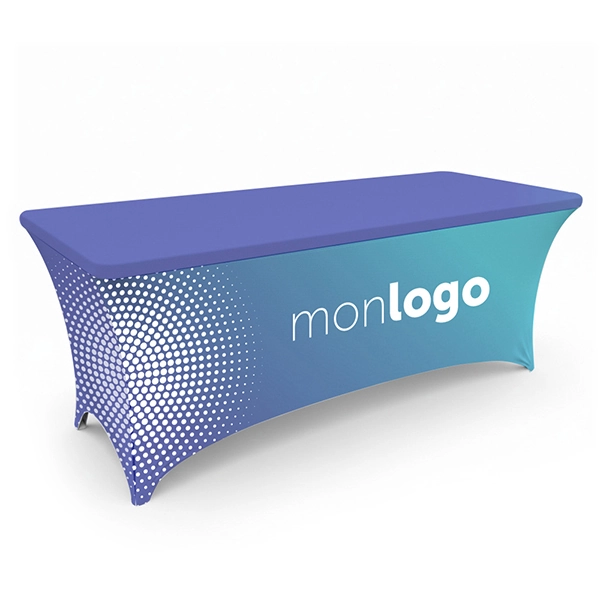 table pliante rectangulaire avec sa housse personnalisée