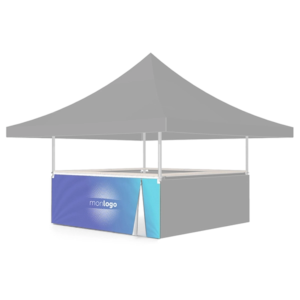 Barnum pliant avec jupe de comptoir personnalisée