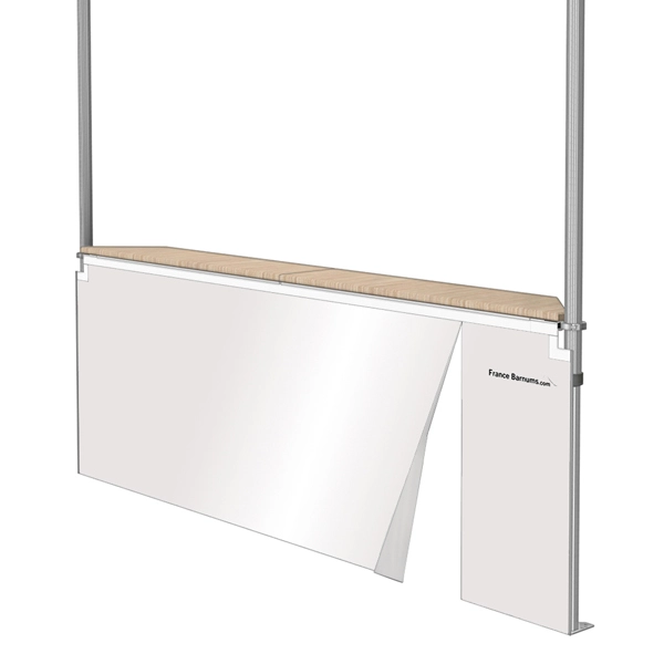 Jupe de comptoir buvette avec zip en PVC 580g/m² pour barnum