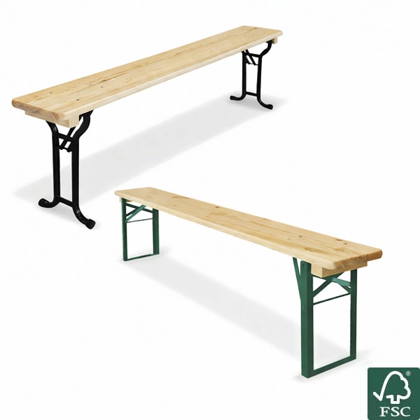 banc de 220cm en bois et pied en acier