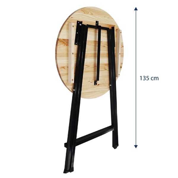 la table haute fait 135cm de hauteur une fois pliée